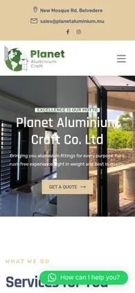 planetaluminium.mu — mobile website